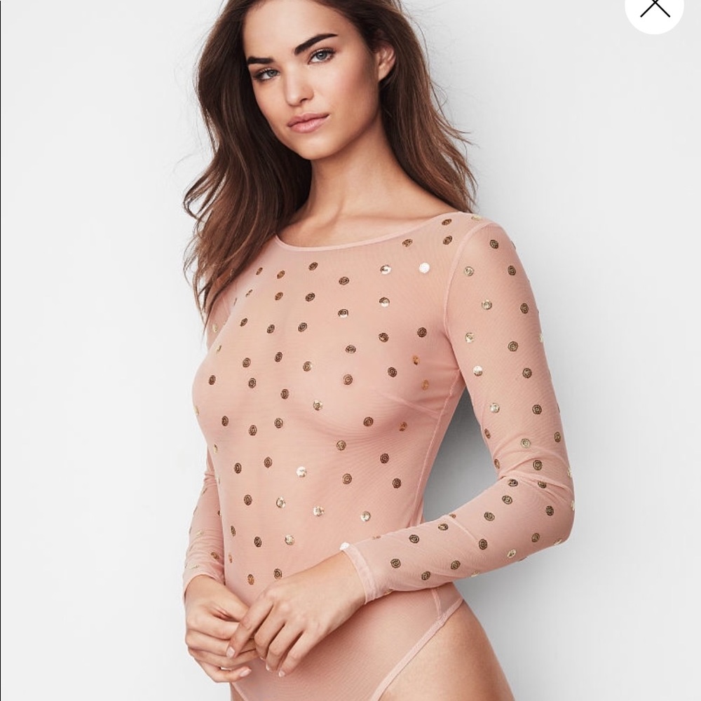 Victoria's Secret Embellished Mesh Bodysuit